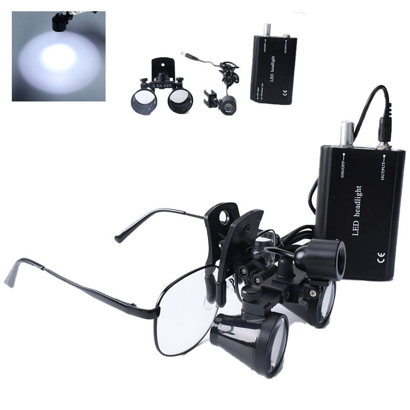 Led Medical Headlight - 2.5X/3.5X diş Loupes klip dürbün büyüteç